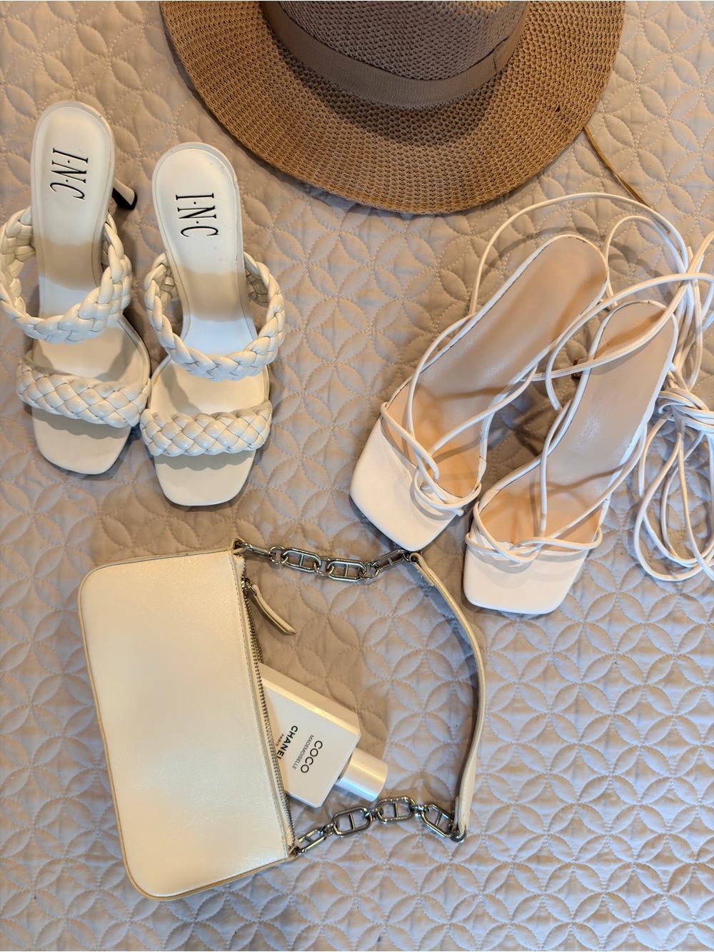 (2 shoes ) New White sandals